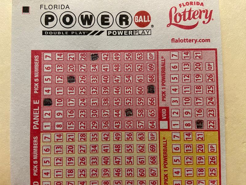 April 29, 2026, winning Powerball numbers were 3-19-35-51-67 and the Powerball was 15. Power Play was 2x. There were no second-tier winners in Florida. Powerball officials confirmed a pattern was made in number selection for so many of the secondary winners. Shown is a Florida Lottery Powerball ticket Monday, May 4, 2026, to show the April 29, 2026, winning numbers would not have made a “straight line of numbers” pattern.