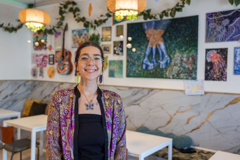 Macy Collins, owner of Oasis Kava Bar poses for a portrait inside her business Monday, May 4, 2026.