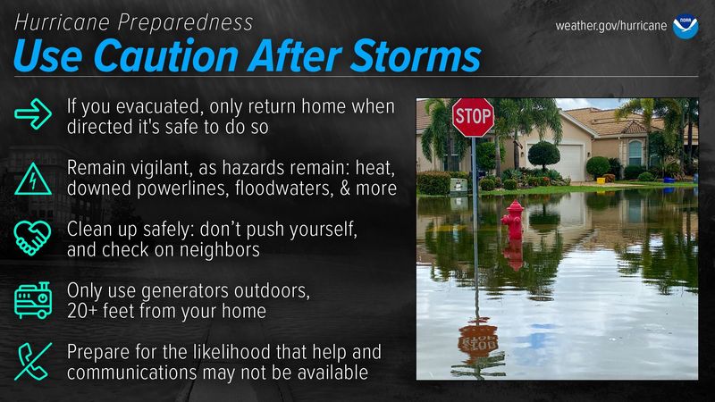 Hurricane Preparedness Week is May 3-9, 2026. Day 6 focuses on using caution after a storm.
