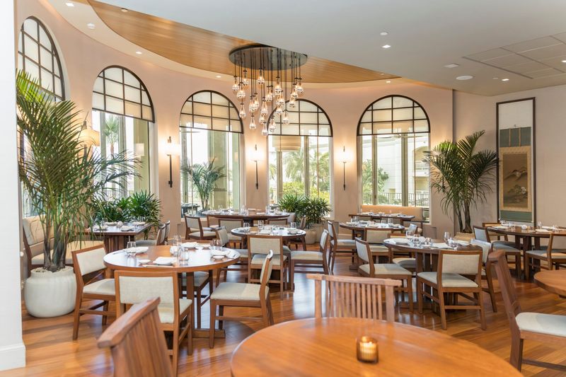 The dining room of Nobu Manalapan was formerly occupied by a 140-seat Italian restaurant at Eau Resort & Spa.