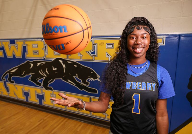 Newberry’s Brandy Whitfield is the Gainesville Sun girls Basketball player of the year for large schools and is shown at Newberry High School in Newberry, FL on Tuesday, May 5, 2026. Whitfield, who is a senior, scored more than 2000 career points during the season this year. [Alan Youngblood/Gainesville Sun]