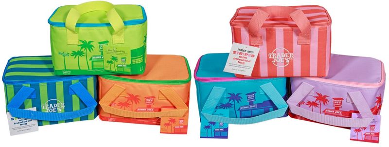 Trader Joe's "Mini Insulated Tote Collection Summer 2026" comes in several designs.