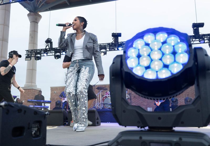 American Idol finalist Keyla Richardson performs at Maritime Park’s Hunter Amphitheater in her hometown of Pensacola on May 6, 2026.