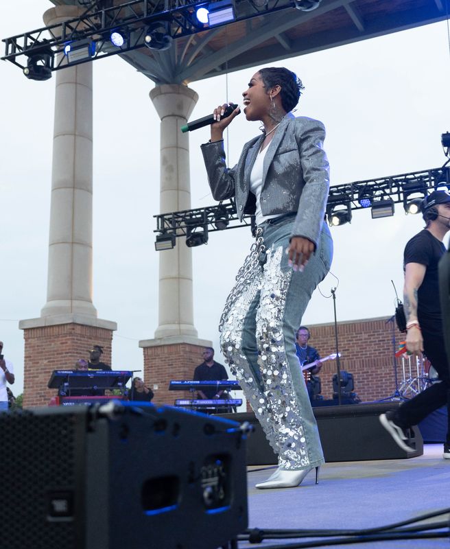 American Idol finalist Keyla Richardson performs at Maritime Park’s Hunter Amphitheater in her hometown of Pensacola on May 6, 2026.