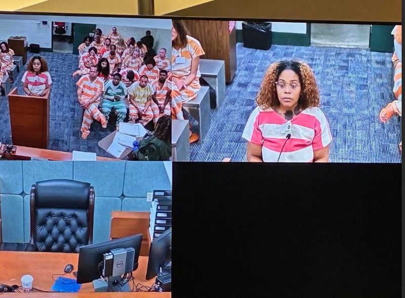 Melinda Yvonne Dillon appears via Zoom from the Marion County Jail for her hearing on May 7, 2026.
