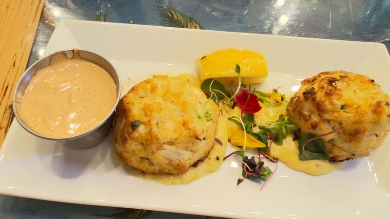 The “crabby patties” crab cakes at Salty Pelican Fish Shack in Hobe Sound.