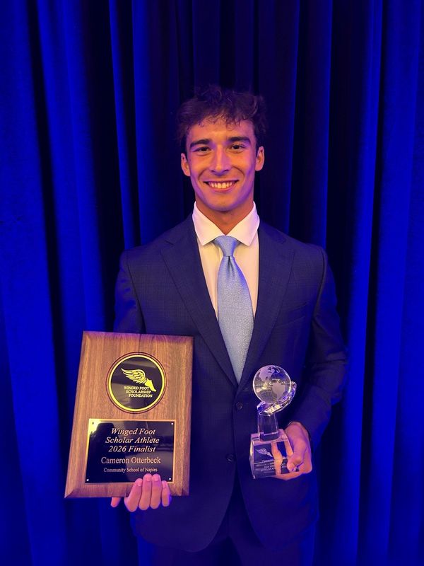 Community School of Naples baseball player Cameron Otterbeck was named the 2026 Winged Foot Scholarship Award winner at the Ritz-Carlton Tiburon in Naples on Thursday May 7, 2026.
