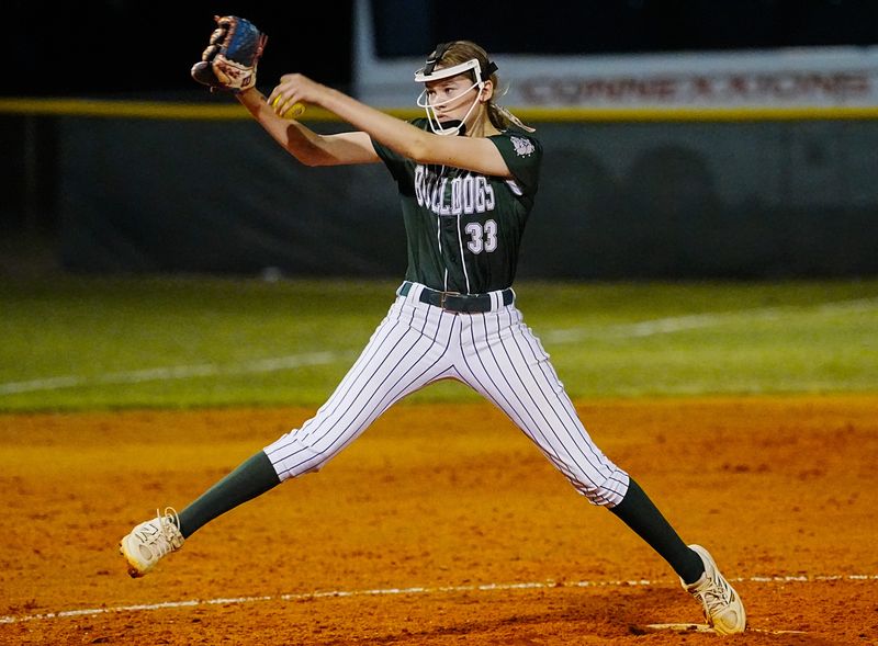 Addison Balavender pitches for Melbourne against Oviedo in the Class 6A state softball tournament May 7, 2026. Craig Bailey, FLORIDA TODAY via USA TODAY NETWORK