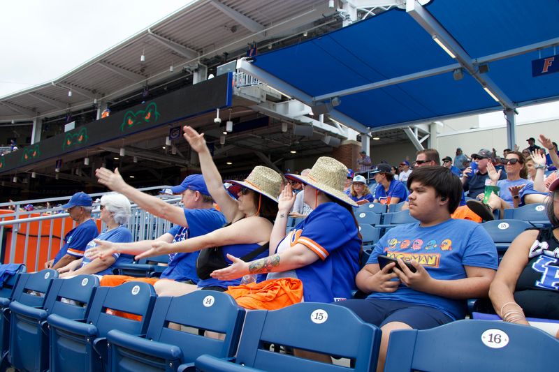 Fans do the Gator chomp during the game. Florida Gators vs Kentucky Wildcats college baseball at Condron Family Ballpark on Sunday, May 10, 2026