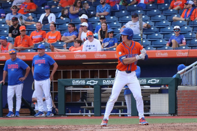 Hayden Yost stands in the batter's box. Florida Gators vs Kentucky Wildcats college baseball at Condron Family Ballpark on Sunday, May 10, 2026