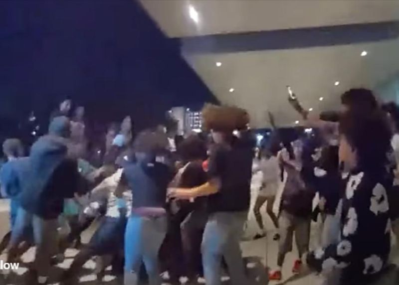 Tampa police attempt to control a large teen takeover event that resulted in 22 arrests on Friday, May 8, 2026.