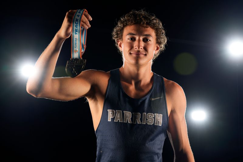 Spring 2026 Herald-Tribune all-area athlete Riley Michaud, Parrish Community High School, boys track & field
