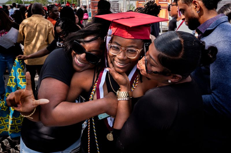 Palm Beach Lakes High School graduation ceremony at the South Florida Fairgrounds on May 12, 2026, in suburban West Palm Beach, Florida.