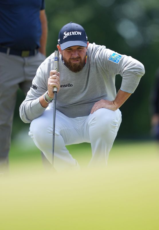 May 13, 2026; Newtown Square, Pennsylvania, USA; Shane Lowry during a practice round of the PGA Championship golf tournament at Aronimink Golf Club. Mandatory Credit: James Lang-Imagn Images
