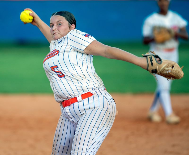 Bartow warms up between innings against Durant on Wednesday in the Class 6A, Region 2 semifinals.