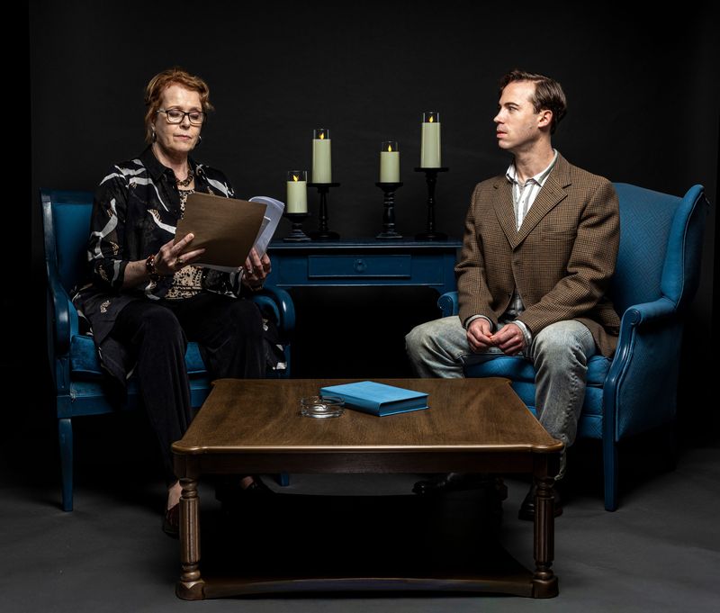 'Vineland Place' stars Anne-Marie Cusson (L) and Ross Cowan (R) at Palm Beach Dramaworks in Downtown West Palm Beach. Photo Credit: Photo by Jason Nuttle, provided by Palm Beach Dramaworks