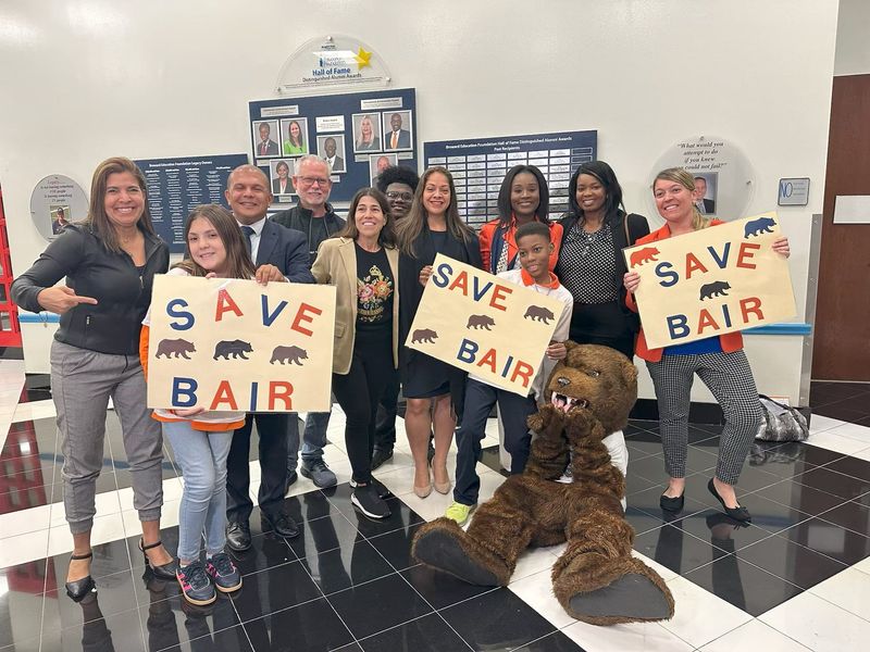 Students earlier this year convinced the Broward County School District Board to keep Bair Elementary School from closing. (Photo/Broward Teachers Union)