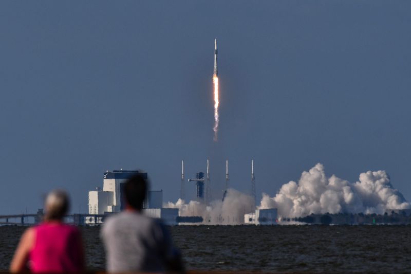ˆLaunch of a SpaceX Falcon 9 rocket launching a Dragon spacecraft packed with supplies and equipment to the International Space Station. The rocket launched at 6:05 p.m. from Launch Complex 40 at Cape Canaveral Space Force Station on Friday, May 15.