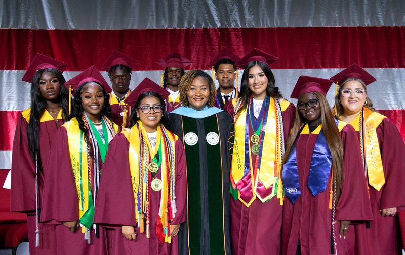 Glades Central High School graduation ceremony at the South Florida Fairgrounds on May 15, 2026, in suburban West Palm Beach, Florida.