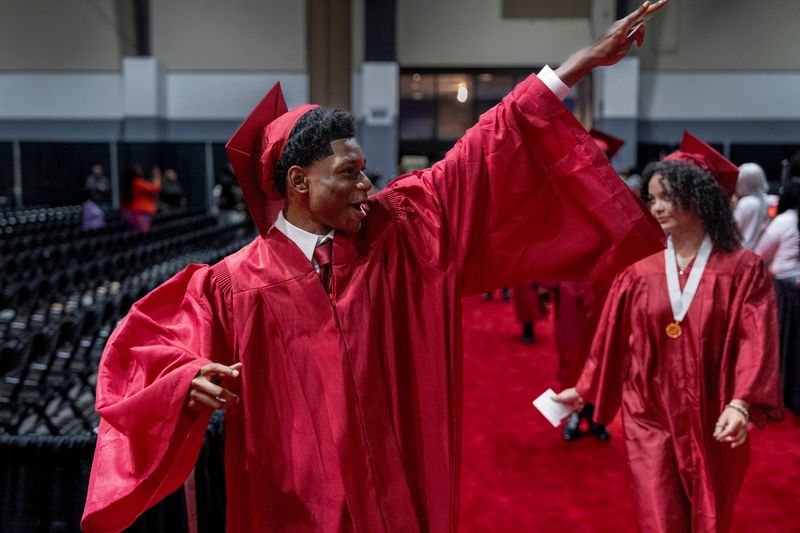 Riviera Beach Preparatory Academy graduation ceremony at the South Florida Fairgrounds on May 18, 2026, in suburban West Palm Beach, Florida.