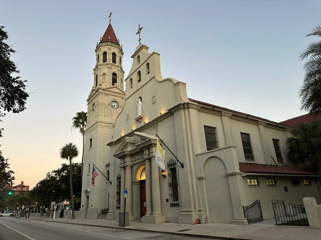 The Diocese of St. Augustine and the National Shrine of Our Lady of La Leche at Mission Nombre de Dios will host the official launch of the 2026 National Eucharistic Pilgrimage May 22–25 from St. Augustine before it journeys along Florida’s First Coast. A Eucharistic Procession will be held Sunday, May 24 that begins at the National Shrine of Our Lady of La Leche and heads downtown to the Cathedral Basilica of St. Augustine.