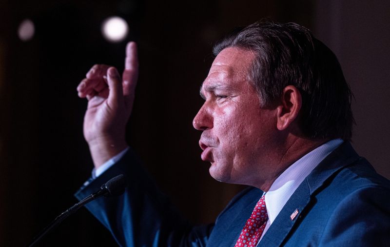 Florida Governor Ron DeSantis speaks during the New York Republican State Committee Annual Gala at the Plaza Hotel in Manhattan May 19, 2026.