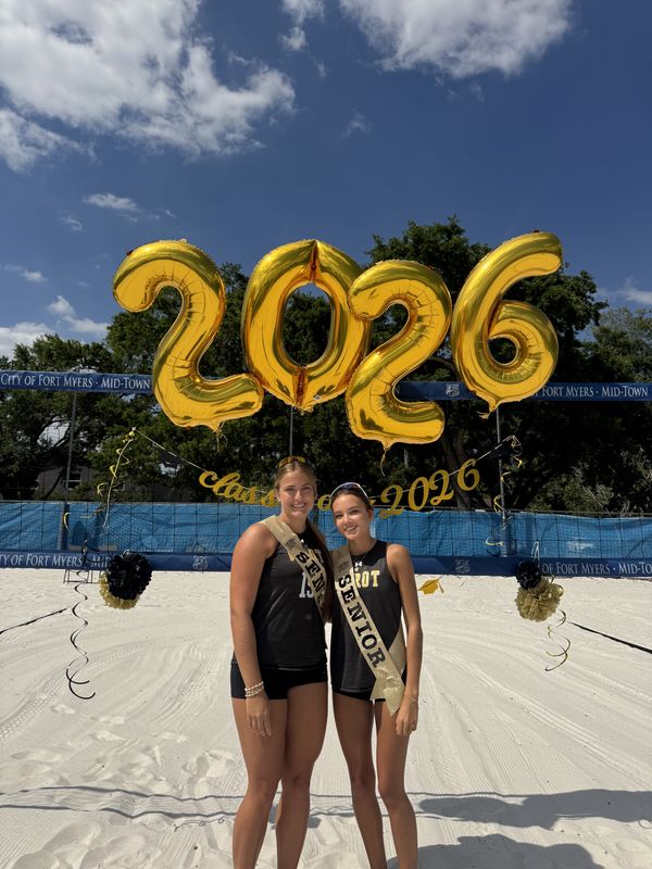 Bishop Verot senior Maddy Wells (left) and senior Sidney Blackwood (right) are on the Southwest Florida All-Area Beach Volleyball Team.