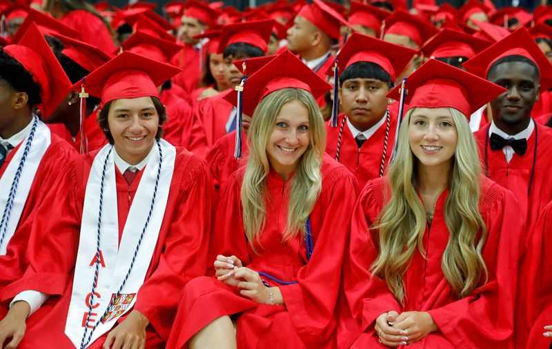 Forest Hill High School graduation ceremony at the South Florida Fairgrounds on May 20, 2026, in suburban West Palm Beach, Florida.