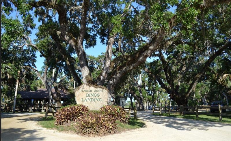 Entrance to Bings Landing park in the Hammock in Flagler County.