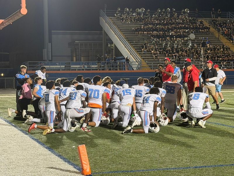 Rockledge head coach John Holmes speaks to the team after falling to West Orange in a spring game May 22, 2026, Sam Ficarro, FLORIDA TODAY via USA TODAY NETWORK