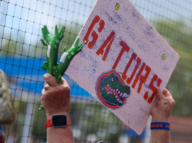 Fans get fired up during game 3 of the super regional of the NCAA Division 1 softball championship at Katie Seashole Pressly Stadium in Gainesville, FL on Sunday, May 24, 2026. [Alan Youngblood/Gainesville Sun]