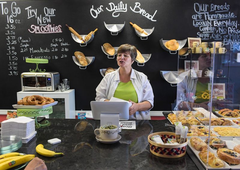 Owner Beate Goldstein serves customers at Mama G's Coffee Bakery on Sept. 8, 2016. The family-owned shop has recently expanded its footprint in Sarasota County to include the UTC Mall area, Gulf Gate and Venice.