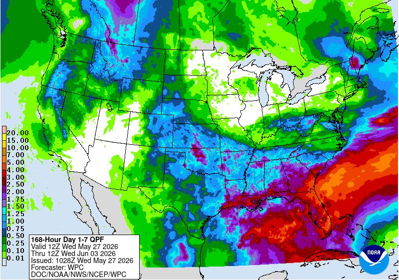 Rain is expected to impact Florida over the final days of May and into June 2026.