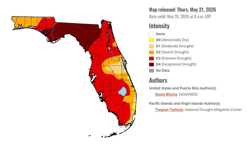 U.S. Drought Monitor as of May 21, 2026