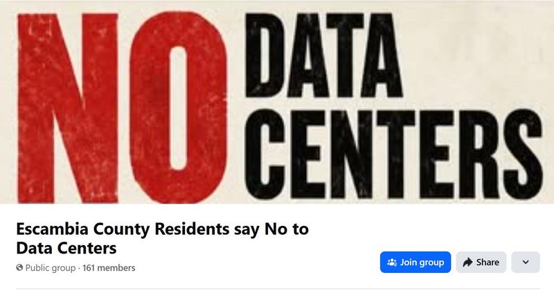 Escambia County residents opposed to data centers launched a social media page to raise awareness and organize protests against hyperscale AI data centers. FloridaWest says there are no plans to bring businesses like that to Escambia County.