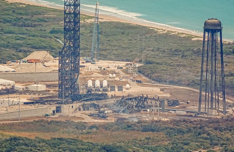 Aerials of damage to Blue Origin’s facilities at Launch Complex 36 on Cape Canaveral Space Force Station, FL May 29, 2026. The New Glenn rocket exploded during a fueling test. Craig Bailey, FLORIDA TODAY via USA TODAY NETWORK