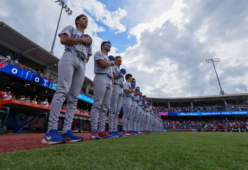 Florida gets ready to play Troy during the 2026 NCAA Baseball Championship Gainesville Regional championship baseball game at Condron Family Ballpark in Gainesville, FL on Sunday, May 31, 2026. [Alan Youngblood/Gainesville Sun]
