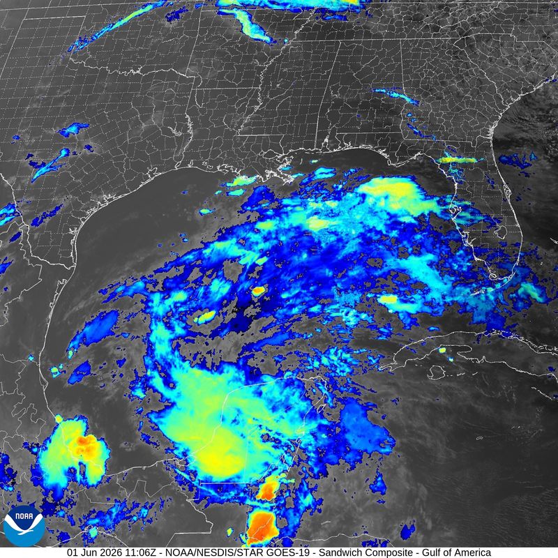 Conditions in the Atlantic basin 7:30 a.m. June 1, 2026.