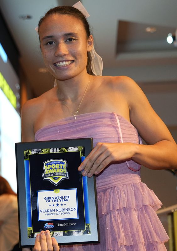 Venice High's Atarah Robinson is the 2026 Herald-Tribune All-Area Girls Track & Field Athlete of the Year.