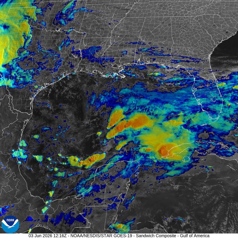 Tropical conditions 8 a.m. June 3, 2026.