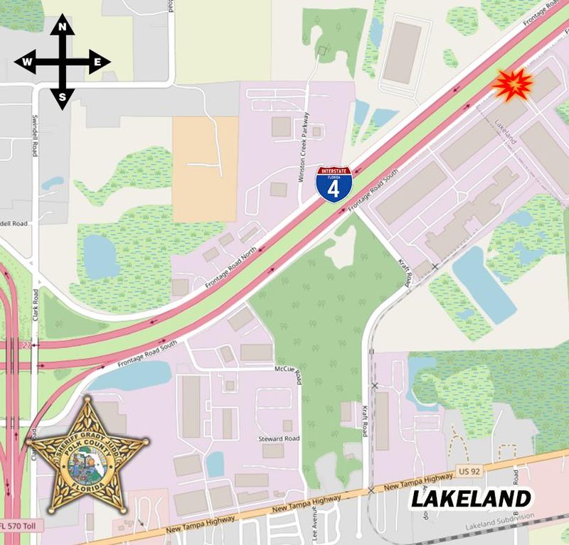 This map from the Polk County Sheriff's Office shows the location of a fatal motorcycle crash that occurred June 3 in Lakeland.