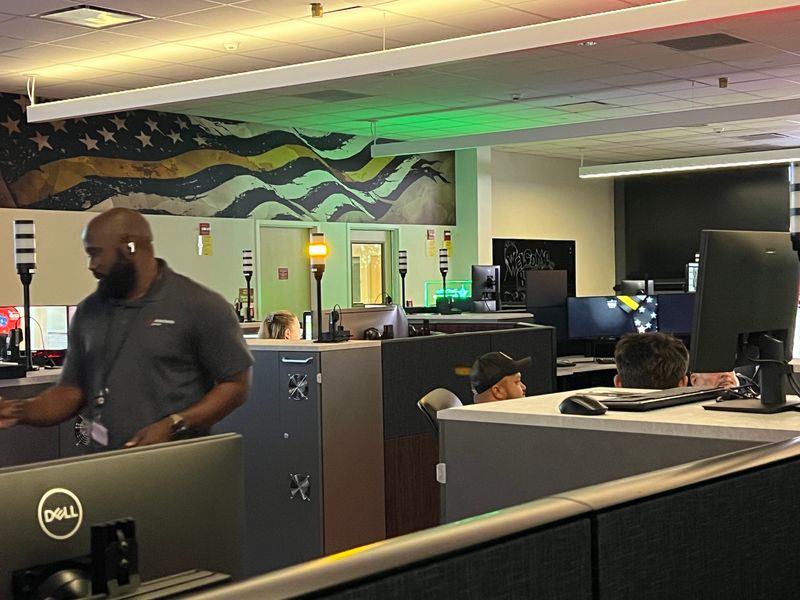 Martin County Sheriff’s Office, Fire Rescue and Information Technology support staff test out new equipment at the recently renovated dispatch center in the Sheriff's Office, 800 Monterey Road, June 3, 2026. The $2 million project included a giant wall monitor, software updates and ergonomic furniture to streamline communications across agencies and reduce emergency response time.