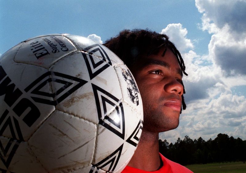 Orange Park's Mac Cozier, a former Times-Union soccer player of the year, is pictured with the A-League Jacksonville Cyclones on May 12, 1999. [John L. White/Florida Times-Union]