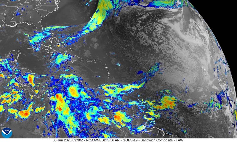 Conditions across the Atlantic basin 6 a.m. June 5, 2026.