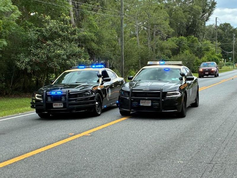 Two FHP cruisers on scene at a traffic fatality along County Road 42 on June 5, 2026.