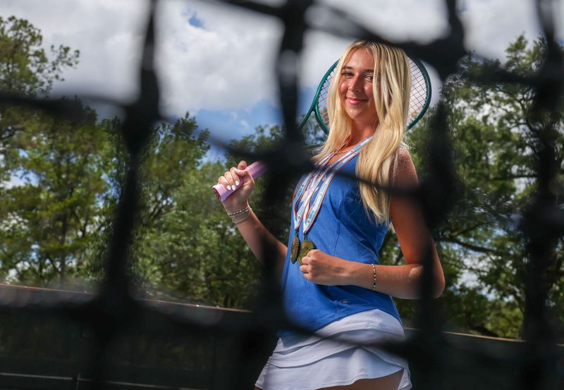P.K. Yonge’s Katelin Ossi is the Gainesville Sun Tennis player of the year and is shown at Joyce Oransky Tennis Center at Westside park in Gainesville, FL on Friday, June 5, 2026. [Alan Youngblood/Gainesville Sun]
