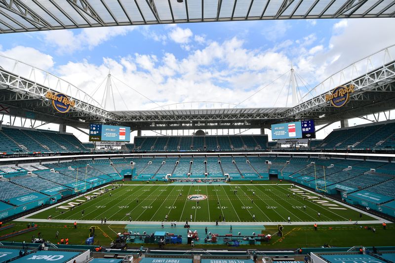 Dec 20, 2020; Miami Gardens, Florida, USA; A general view prior to the game between the Miami Dolphins and the New England Patriots at Hard Rock Stadium. Mandatory Credit: Jasen Vinlove-USA TODAY Sports