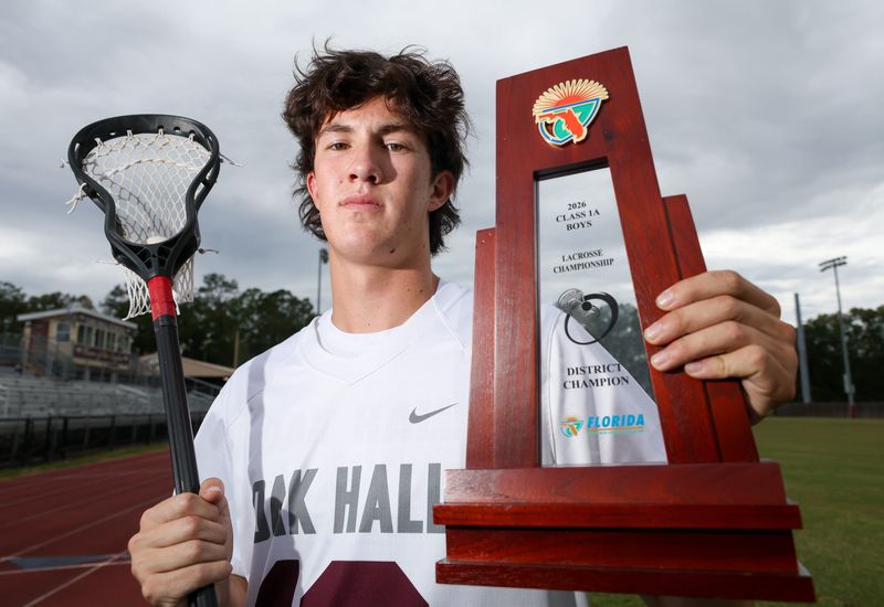 Oak Hall’s Paul Thur de Koos is the Gainesville Sun Lacrosse boys athlete of the year. He is shown at Oak Hall in Gainesville, FL on Tuesday, June 9, 2026. [Alan Youngblood/Gainesville Sun]