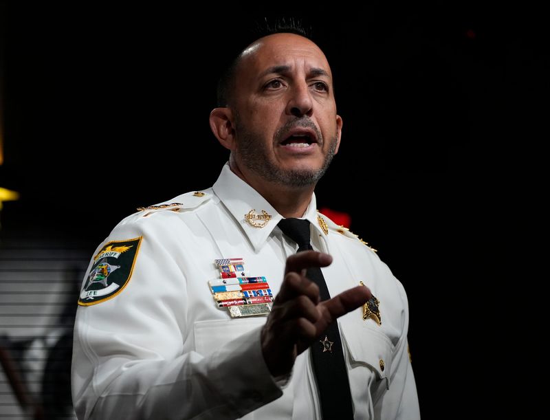 Lee County Sheriff Carmine Marceno speaks to journalists during a media conference Thursday June 11, 2026 at the LCSO headquarters in Fort Myers.