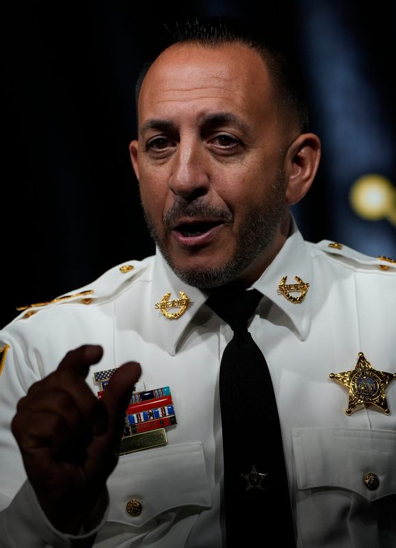 Lee County Sheriff Carmine Marceno speaks to journalists during a media conference Thursday June 11, 2026 at the LCSO headquarters in Fort Myers.